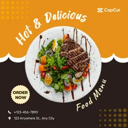 Foods - Black and Yellow Food Menu Ad - FB IG