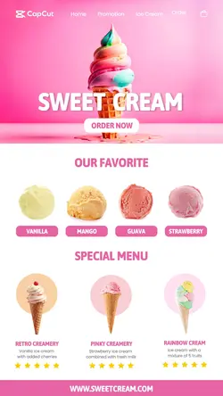 Ice Cream Menu List