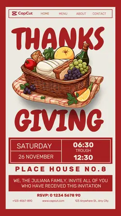 Thanksgiving Invitation Instagram Story