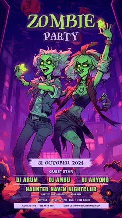 Zombie Party Invitation for Instagram Story