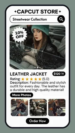 4-Product Image Leather Jacket Instagram Story
