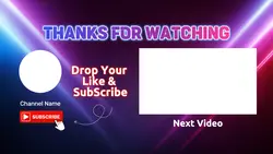 YouTube end Screen with neon style background 