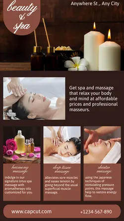beauty care spa and massage instagram story