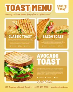 Food & Beverage Toast Menu Instagram Post