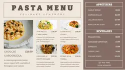 Food Pasta Italian Restaurant Menu