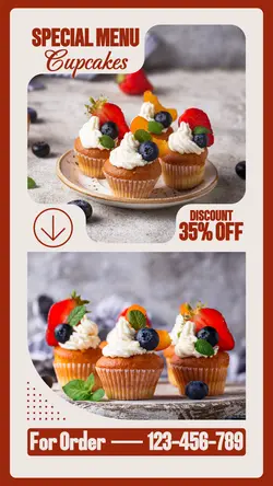 Food Special Menu Cupcakes Instagram Story