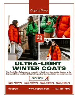 Fashion Industry New Arrival Winter Coat Promotion Instagram Portrait