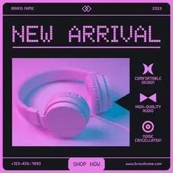 Electronics Purple Headphones Product Display Instagram Post