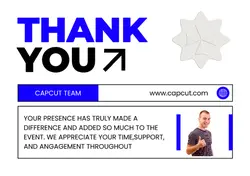 Non-Marketing Thank You Postcard White Blue Modern