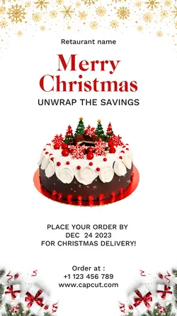 Christmas Cake Product display  Instagram story