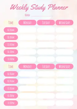 Non-Marketing Education-Time Schedule Pink Cute