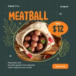 Meatball Product Display Botanical Instagram Post 