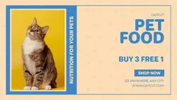 Simple Blue Pet Food Twitter Post