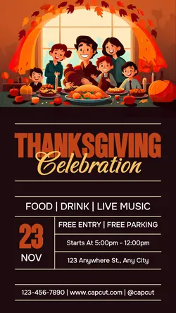 Thanksgiving Party Instagram Story