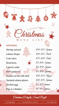 Christmas Menu List Tiktok Post