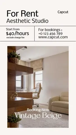 Ivory Studio Rent Rate Card Instagram Story