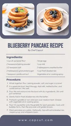 Blueberry Pancake recipe instagram story