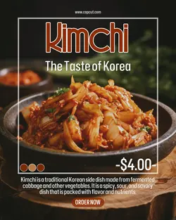 Kimchi korean food promo instagram post