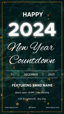 New Year Countdown Party Invite Template