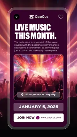 Live Music Event UI Style Instagram Story
