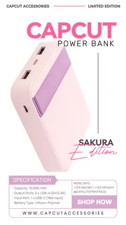 Electronics Power Bank New Product Pink