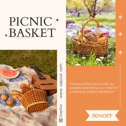 Foods & picnic basket Minimalist