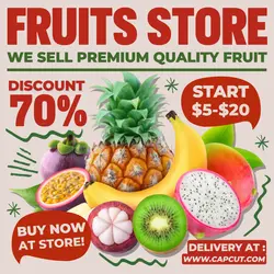 Food Fruits Store Promotion Instagram Post Cream Red Green Modern