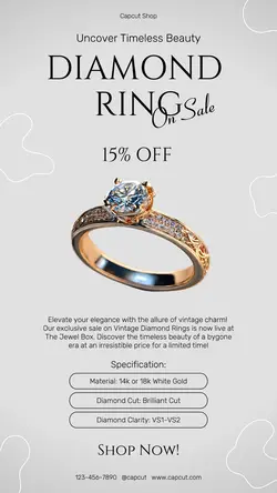 Jewelry Diamond Ring Sale Instagram Story