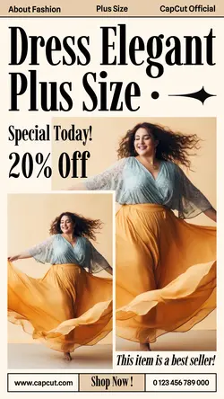 Fashion Dress Elegant Plus Size Promotion TikTok Cream Minimalist