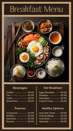 breakfast food menu instagram story