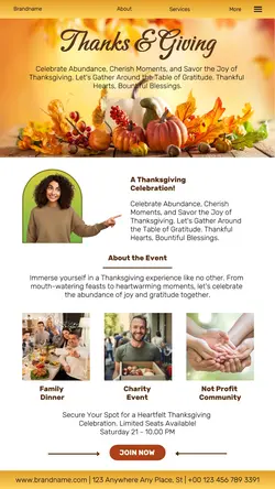 Thanksgiving Event Promo Instagram Story Post