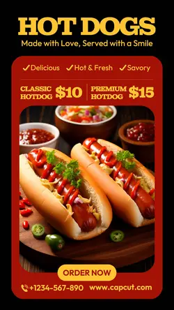 Food and Beverage Hot Dog Instagram Story