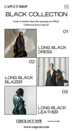 Fashion Black Collection Product Instagram Story