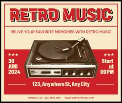 Retro Music Facebook Post