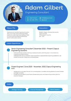 Non Marketing Resume Blue Minimalist