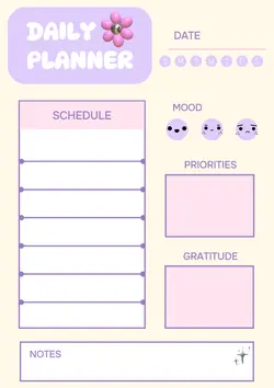 Non-marketing Planner & Schedule Purple Pastel