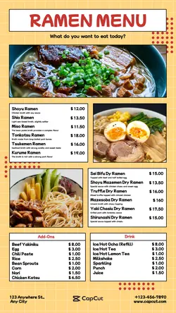 Ramen Menu Instagram Story
