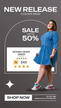 Denim Dress Plus Size Instagram Story Post
