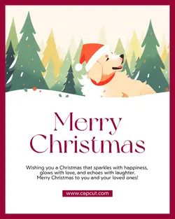 Merry Christmas Greeting Card Instagram Portrait