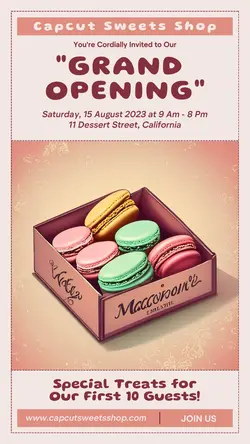 Food Sweets Shop Grand Opening Instagram Story