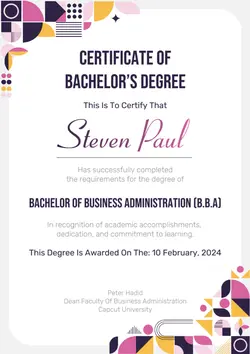 Non-Marketing Certificate Purple Pink Geometric