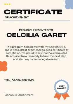 Non-Marketing Certificate Award Beige Bright Minimalist