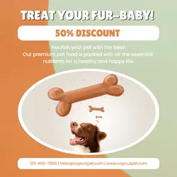 Pet Food Promotion Sale Instagram Post Orange Minimalist