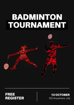 Non-marketing Campus Poster Badminton tournament poster