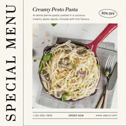 Special Menu Instagram Post Minimalist