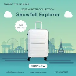 Fashion White Suitcase Promotion Instagram Post