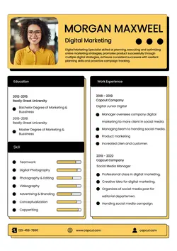 Business Resume Digital Marketing