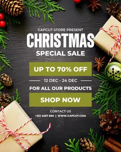 Christmas Sale Flyer Design for Social Media Post