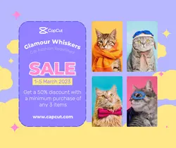 Pet Services Cat Clothing Promotion Facebook Post