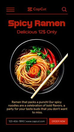 Food & Spicy Ramen Promotion Instagram Story